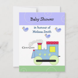 Convites Chuva de Bençãos Baby Shower Trem