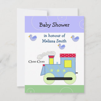 Convites Chuva de Bençãos Baby Shower Trem
