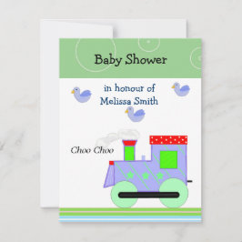 Convites Chuva de Bençãos Baby Shower Trem