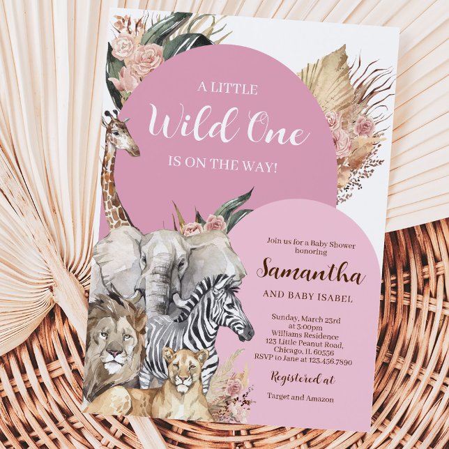 Convites Chuva de Bençãos Boho Wild One Menina (Criador carregado)