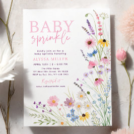 Convites Chuva de Bênçãos de Bebê com Flores Silvestres do