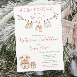 Convites Chuva De Bênçãos De Menina Bebê Boho De Campo De I