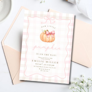 Convites Chuva de Bênçãos do Pequeno Abóbora Rosa de Outono