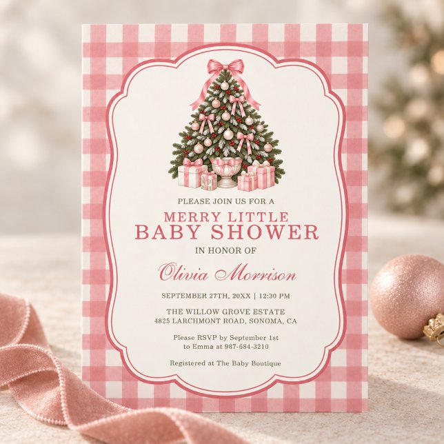 Convites Chuva de Bênçãos Festa de Bebê Árvore de Natal com (Criador carregado)