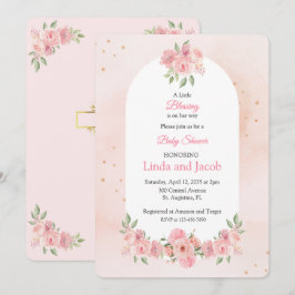 Convites Chuva de Bênçãos Floral Cristã para Chá de Bebê Me