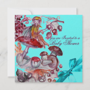 CONVITES CHUVA DE BENÇÃOS FOLLET, COGUMELOS MENINO AZUL BAB