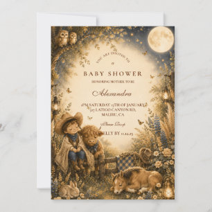 Convites Chuva de Bênçãos Infantil Ocidental Boho Menino