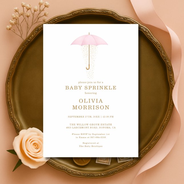 Convites Chuva de Bênçãos Menina Rosa Baby Shower (Criador carregado)