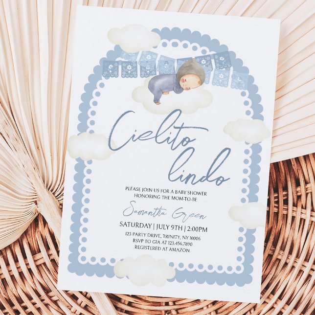 Convites Chuva de Bênçãos Menino Baby Shower (Criador carregado)