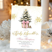 Chuva de Bênçãos Minimalista de Natal Rosa Coquett