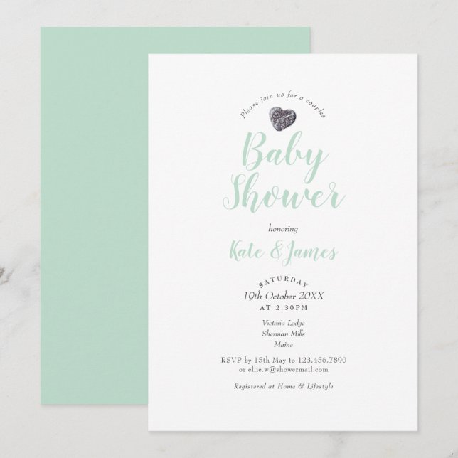 Convites Chuva de Bênçãos para Casais / Baby Shower da Pedr (Frente/Verso)