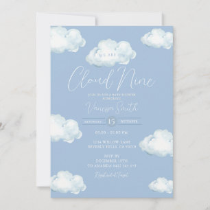 Convites Chuva de Bênçãos para o Bebê Nuvem Azul