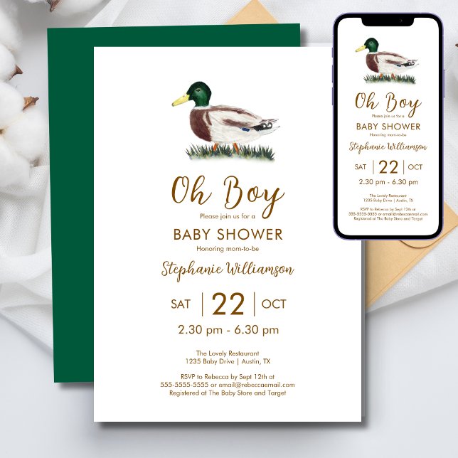Convites Chuva de Bênçãos para o Pequeno Pato Mallard (Criador carregado)