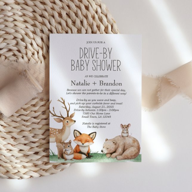 Convites Chuva de Boho Animais da Floresta para Chá de Bebê (Criador carregado)