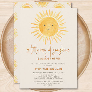 Convites Chuva de Boho Um Pequeno Raio de Sol Baby Shower
