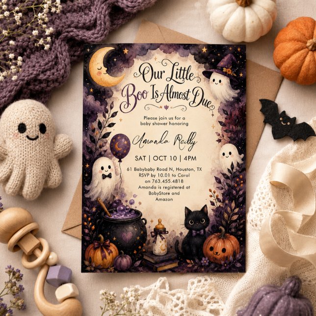 Convites Chuva de Boo de Halloween para Bebê Fofo  (Criador carregado)