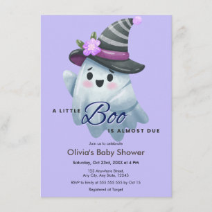 Convites Chuva de Boo de Halloween para Bebê Menina Roxa