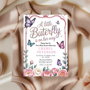 Convites Chuva de Borboletas Baby Shower