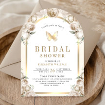 Chuva de Borboletas Floral Creme de Marfim para Ch