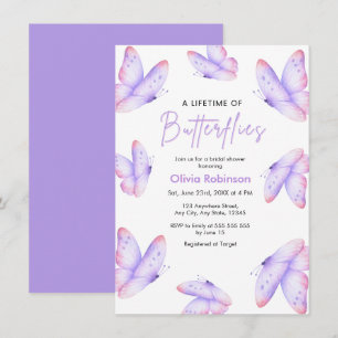 Convites Chuva de Borboletas no Casamento Rosa Roxo
