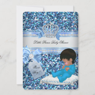 Convites Chuva de Brilho Baby Shower Menino Azul Pequeno Pr