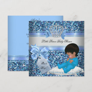 Convites Chuva de Brilho Baby Shower Menino Azul Pequeno Pr