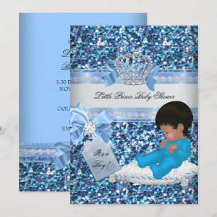 Convites Chuva de Brilho Baby Shower Menino Azul Pequeno Pr