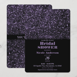 Convites Chuva de Brilho Roxa Luzes Brilhantes Chá de Noiva