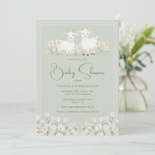 Convites Chuva de Cabritinhos & Margaridas Baby Shower