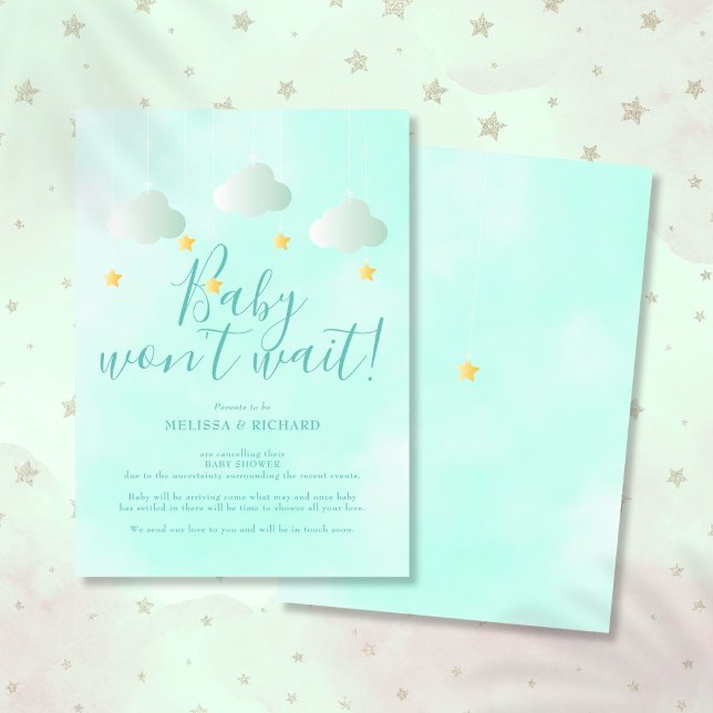 Convites Chuva de Cancelamento de Baby Shower pela Internet (Baby Shower Cancellation Shower by Mail Neutral Invitation)