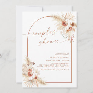 Convites Chuva de Casais com Grama das Pampas Boho