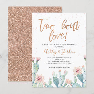 Convites Chuva de Casais Taco ''bout Amor em Rose Gold