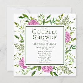 Convites Chuva de Casal com Hortênsia Rosa