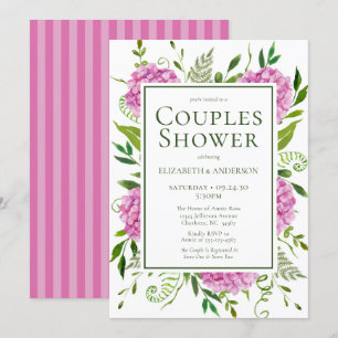 Convites Chuva de Casal com Hortênsia Rosa