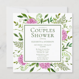 Convites Chuva de Casal com Hortênsia Rosa