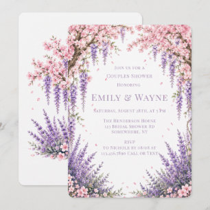 Convites Chuva de Casal da Árvore de Lavanda com Flor de Ce