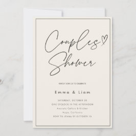 Convites Chuva de Casal Elegante, Minimalista Moderna