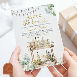 Convites Chuva de Casal Minimalista com Verde e Stock the B