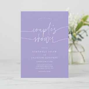 Convites Chuva de Casal Roteiro Minimalista Violeta