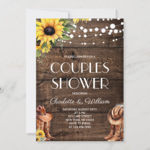 Convites Chuva de Casal Sunflower Western