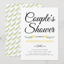 Chuva de casamento casais amarelos tipografia mode