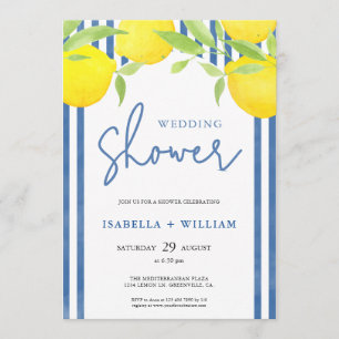 Convites Chuva de Casamento com Aquarela Mediterrânea