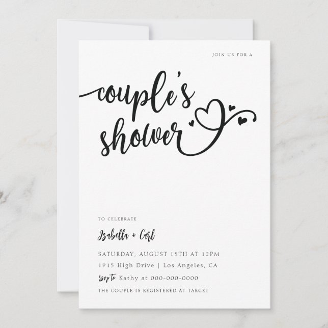 Convites Chuva de Casamento Corações (Frente)