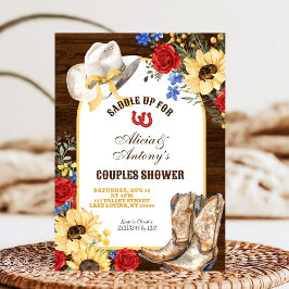 Convites Chuva de Casamento de Botas Rústicas com Rosa e Gi