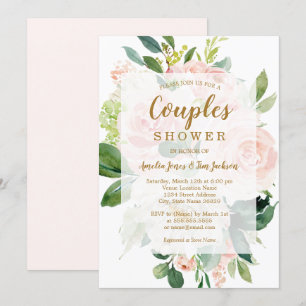 Convites Chuva de Casamento de Casais Elegante e Macia Flor