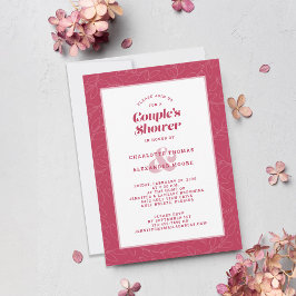 Convites Chuva de Casamento de Casal Magenta Vermelho Moder