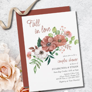 Convites Chuva de Casamento de Flores de Outono para Casais