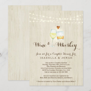 Convites Chuva de Casamento de Vinho e Uísque para Casal En