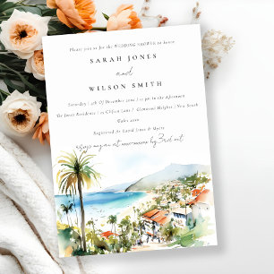 Convites Chuva de Casamento em Aquarela Puerto Vallarta Méx