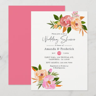 Convites Chuva de Casamento Floral de Primavera